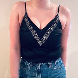 Express Rhinestone Embellished Tank Top